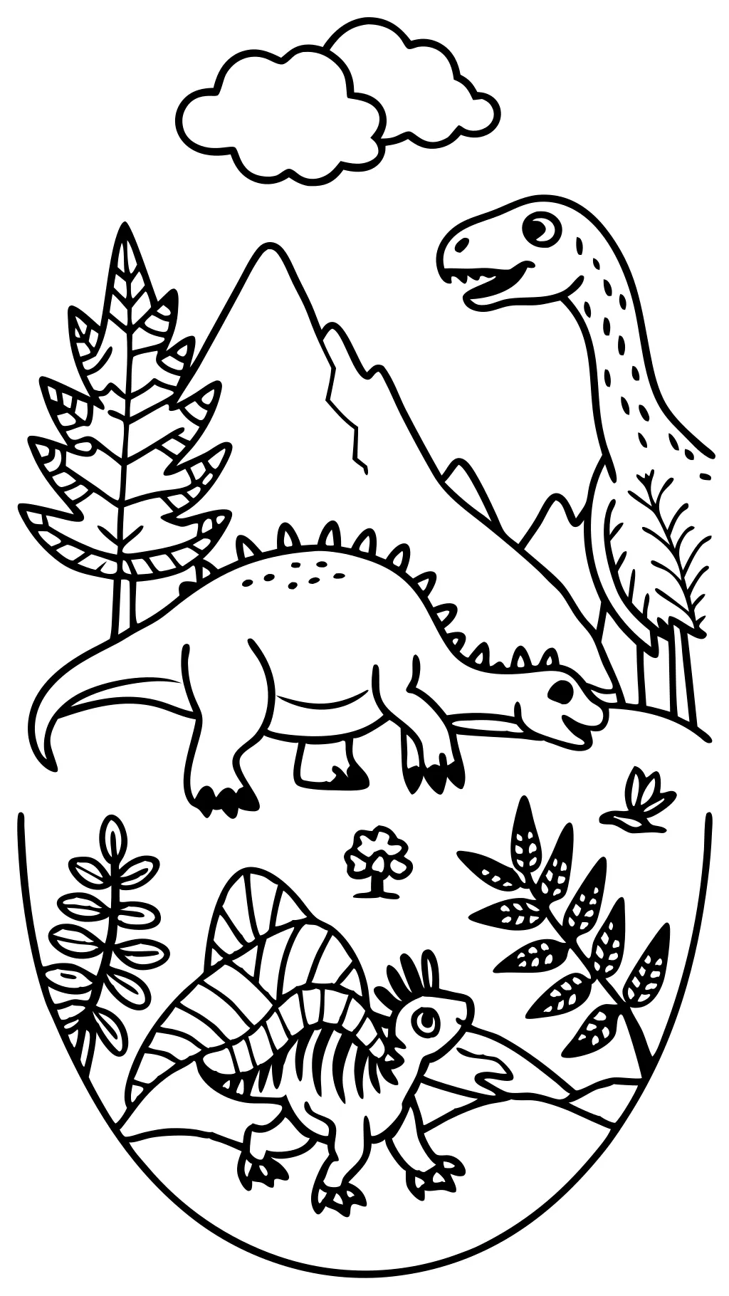 Imprimer la page à colorier des dinosaures